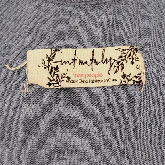 Free People Intimately Free Gauze Ruffle Peplum Tank Top Open Back Blue Flowy XS - Picture 4 of 9